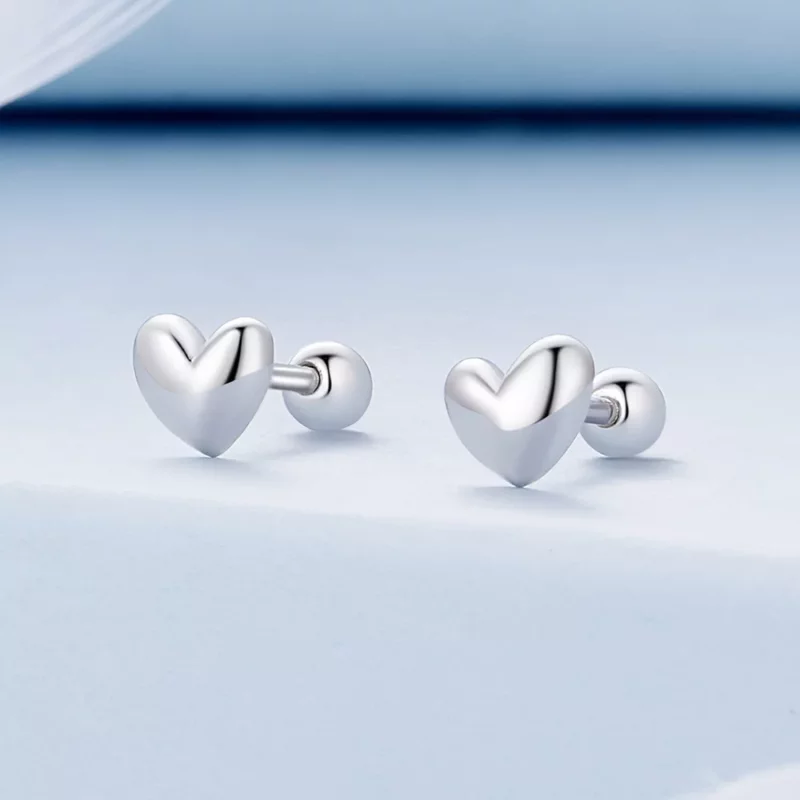 (afbeelding voor) Pandora-stijl hartvormige studs oorbellen - BSE886 - Bekijken 2