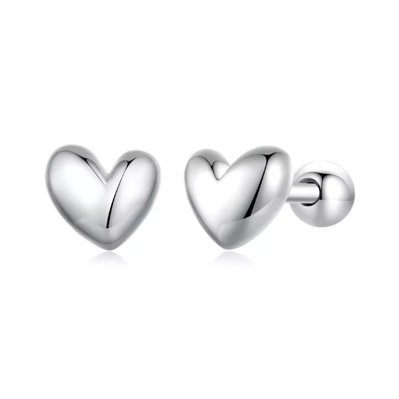 (afbeelding voor) Pandora-stijl hartvormige studs oorbellen - BSE886