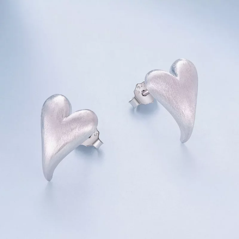 (afbeelding voor) Pandora-stijl Hartvormige Studs Oorbellen - BSE916 - Bekijken 3