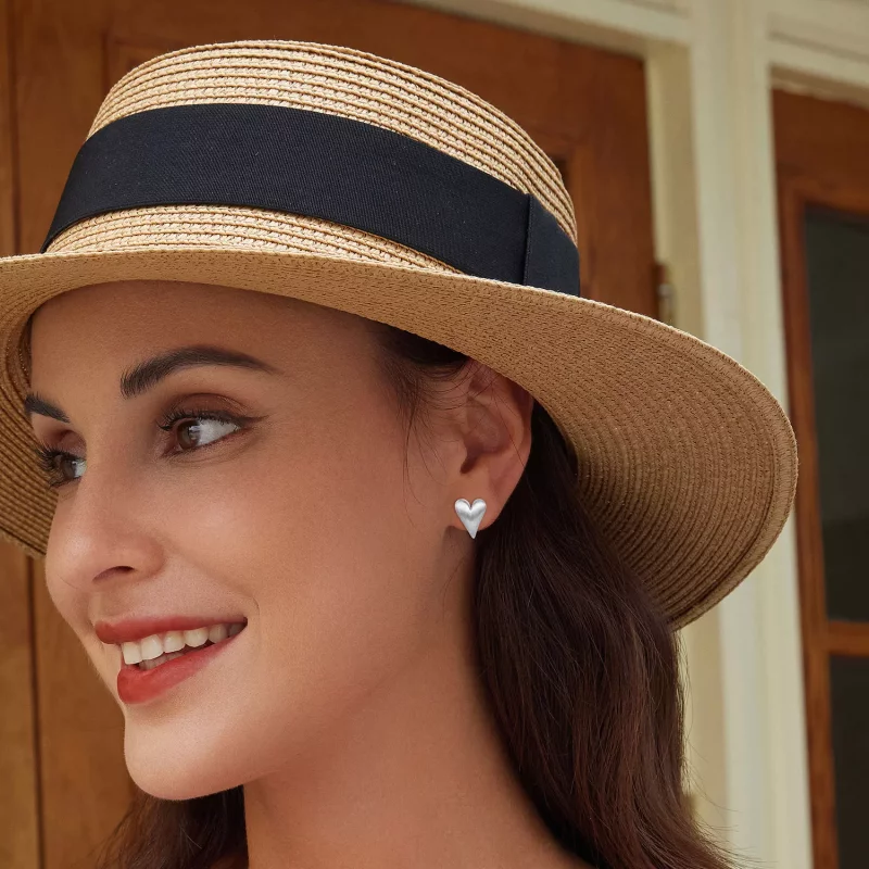 (afbeelding voor) Pandora-stijl Hartvormige Studs Oorbellen - BSE916 - Bekijken 6
