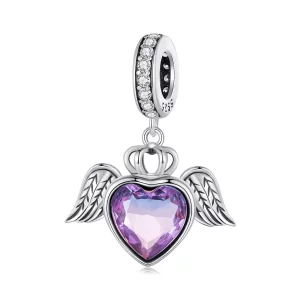 (afbeelding voor) Pandora-stijl Hartvormige Vleugels Hanger - SCC2587