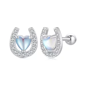 (afbeelding voor) Pandora-stijl Hoefijzer Ronde Oorpluggen Studs Oorbellen - SCE1612