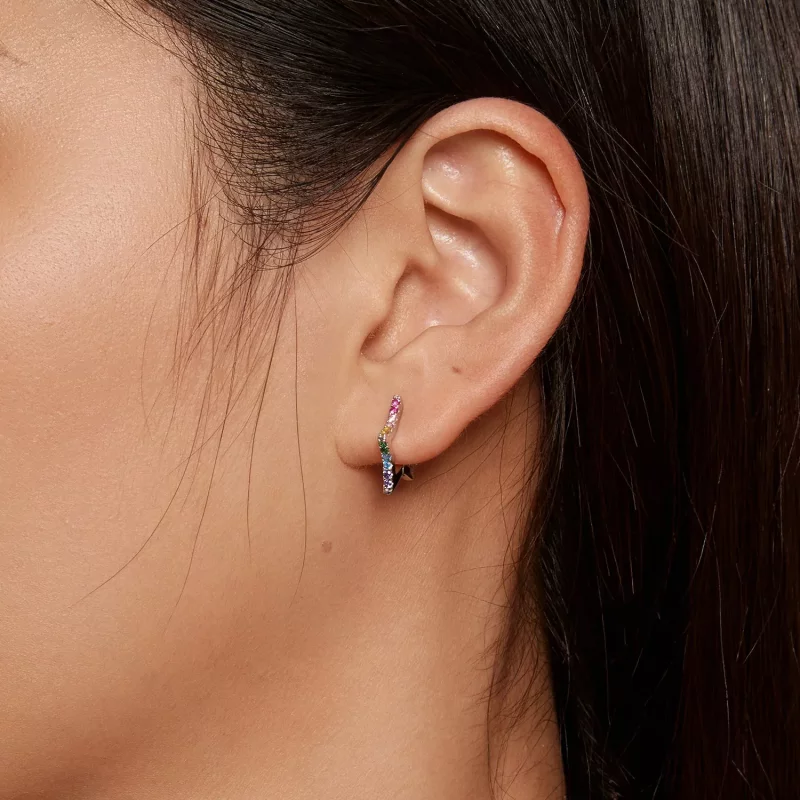 (afbeelding voor) Pandora Stijl Iridescent Sterren Hoepeloorbellen - SCE1627 - Bekijken 5