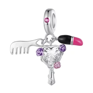 Pandora Stijl Kam, Lipstick en Spiegel Bedel - SCC2474 (afbeelding voor) Pandora Stijl Kam, Lipstick en Spiegel Bedel - SCC2474