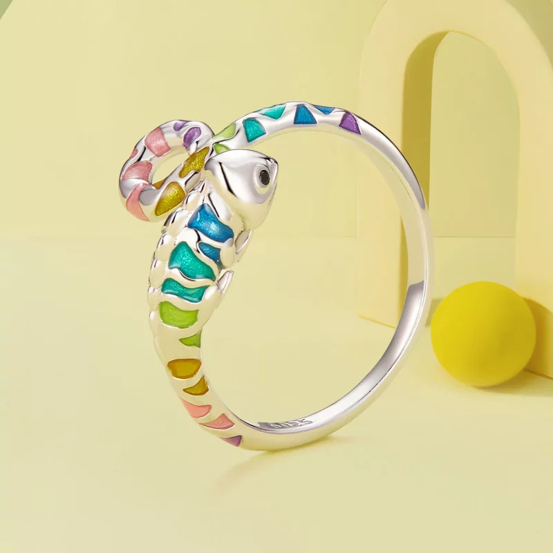 (afbeelding voor) Pandora Stijl Kameleon Open Ring - BSR475-E - Bekijken 2