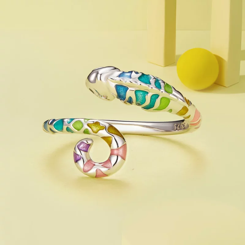 (afbeelding voor) Pandora Stijl Kameleon Open Ring - BSR475-E - Bekijken 3