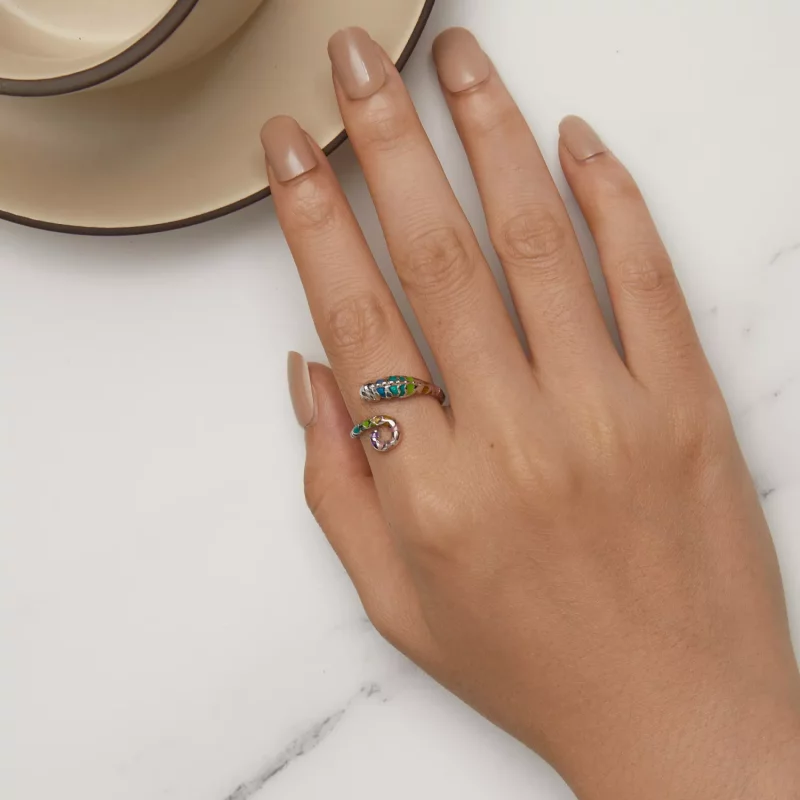 (afbeelding voor) Pandora Stijl Kameleon Open Ring - BSR475-E - Bekijken 6