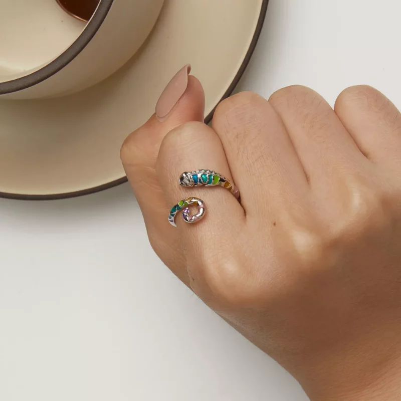 (afbeelding voor) Pandora Stijl Kameleon Open Ring - BSR475-E - Bekijken 7