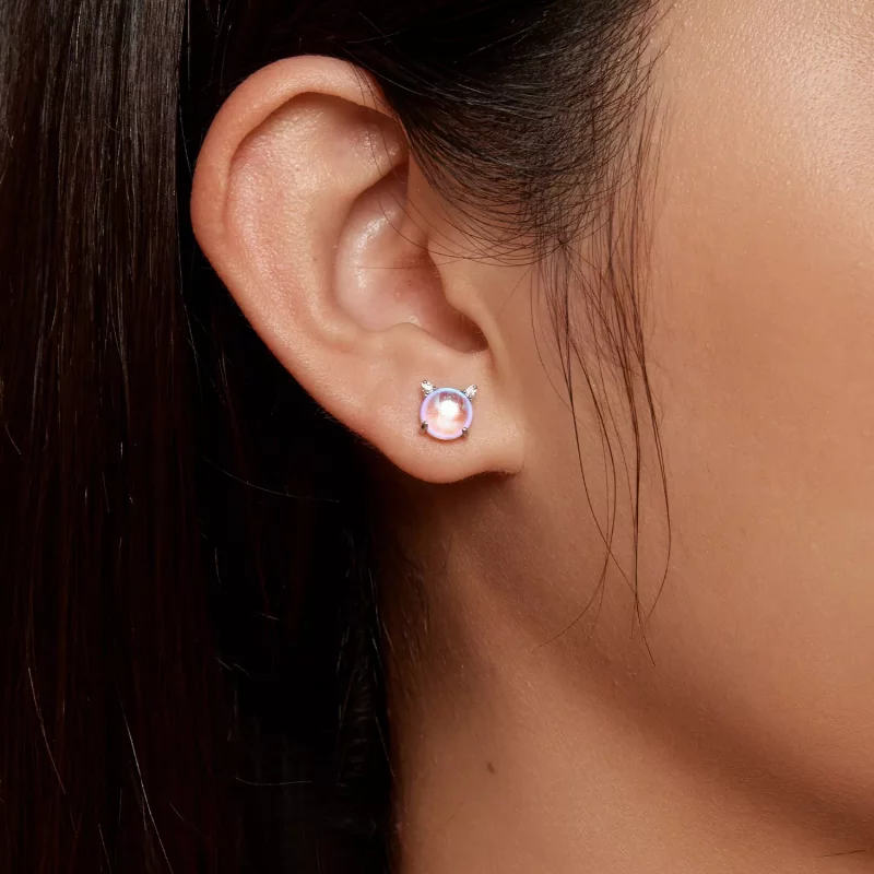 (afbeelding voor) Pandora Stijl Katten Maansteen Studs Oorbellen - SCE1622 - Bekijken 8