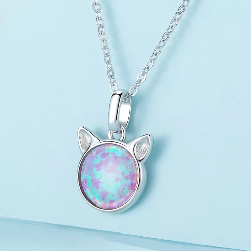 (afbeelding voor) Pandora Stijl Katten Opal Halsketting - SCN496 - Bekijken 2