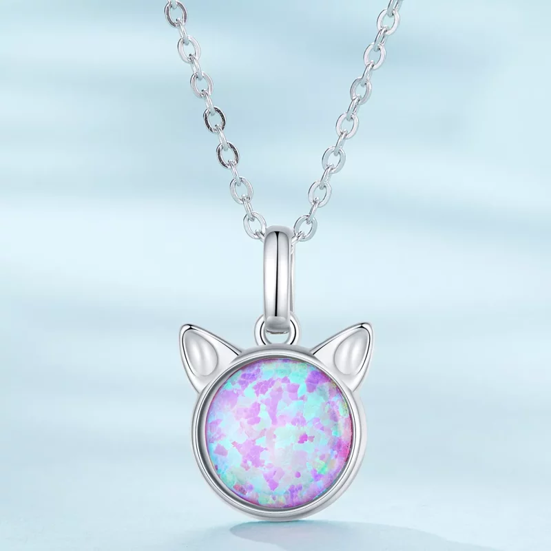 (afbeelding voor) Pandora Stijl Katten Opal Halsketting - SCN496 - Bekijken 3