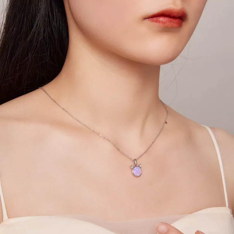 (afbeelding voor) Pandora Stijl Katten Opal Halsketting - SCN496 - Bekijken 8