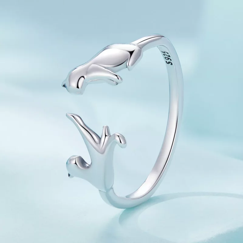 (afbeelding voor) Pandora-stijl katten open ring - SCR917 - Bekijken 2