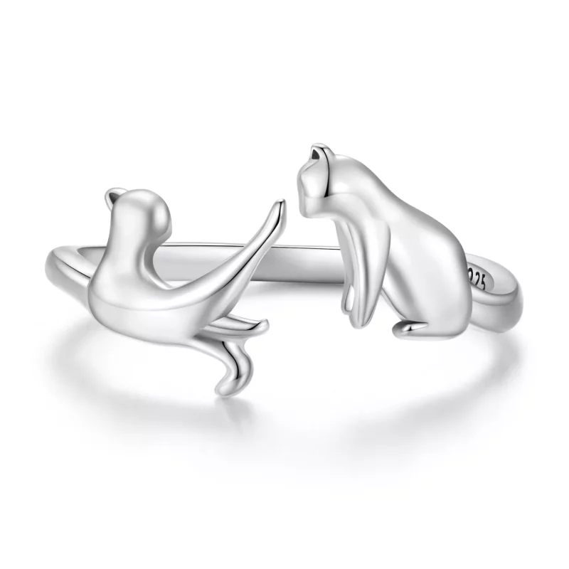(afbeelding voor) Pandora-stijl katten open ring - SCR917 - Bekijken 8