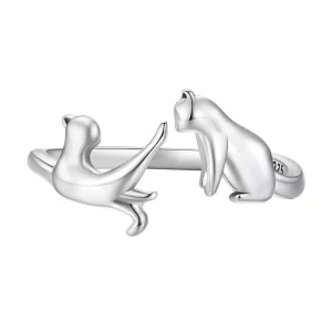 (afbeelding voor) Pandora-stijl katten open ring - SCR917