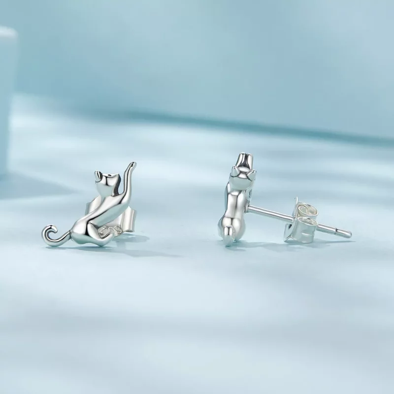(afbeelding voor) Pandora-stijl Kattenstud-oorbellen - SCE1630 - Bekijken 4