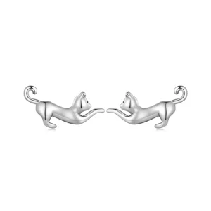 Pandora-stijl Kattenstud-oorbellen - SCE1630 (afbeelding voor) Pandora-stijl Kattenstud-oorbellen - SCE1630