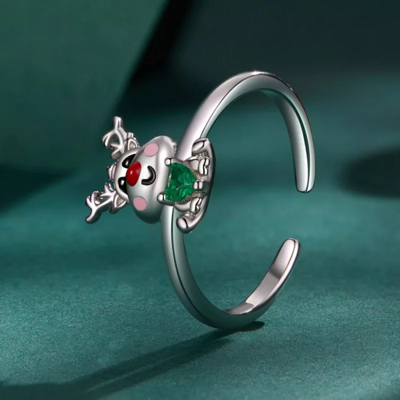 (afbeelding voor) Pandora Stijl Kerstrendier Open Ring - BSR493-E - Bekijken 2