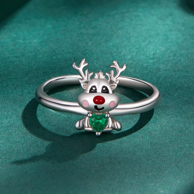 (afbeelding voor) Pandora Stijl Kerstrendier Open Ring - BSR493-E - Bekijken 3
