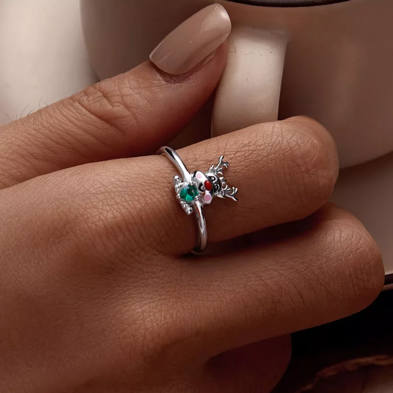 (afbeelding voor) Pandora Stijl Kerstrendier Open Ring - BSR493-E - Bekijken 6