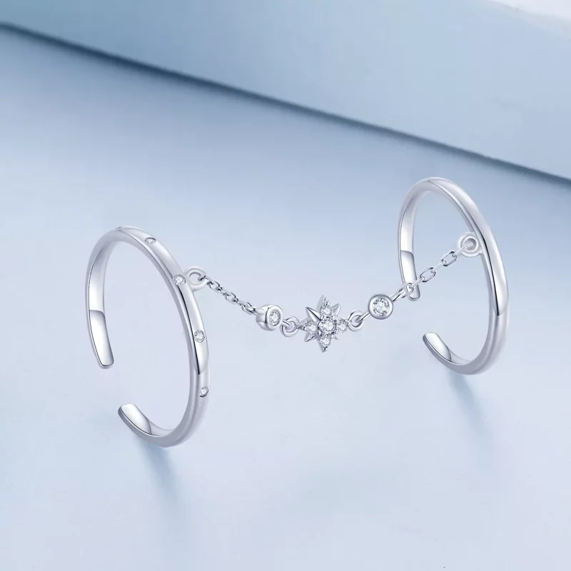 (afbeelding voor) Pandora Stijl Ketting Dubbele Ring Open Ring - BSR405 - Bekijken 2