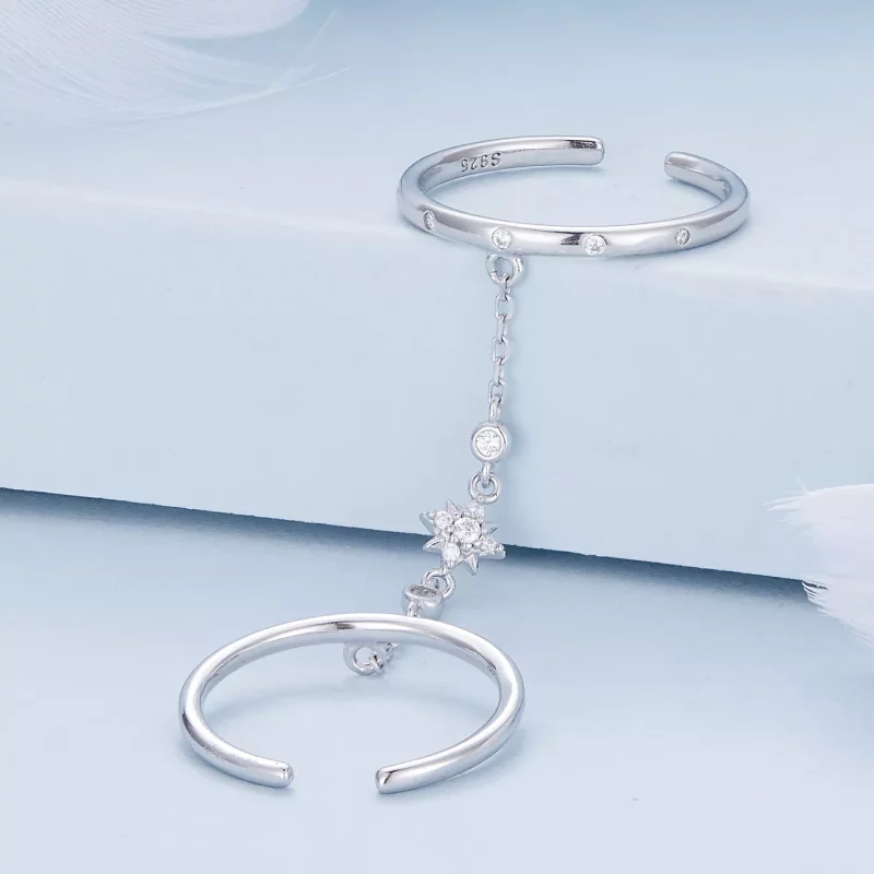 (afbeelding voor) Pandora Stijl Ketting Dubbele Ring Open Ring - BSR405 - Bekijken 3
