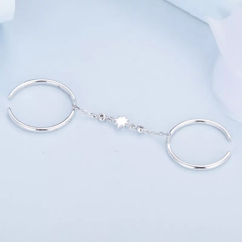 (afbeelding voor) Pandora Stijl Ketting Dubbele Ring Open Ring - BSR405 - Bekijken 4