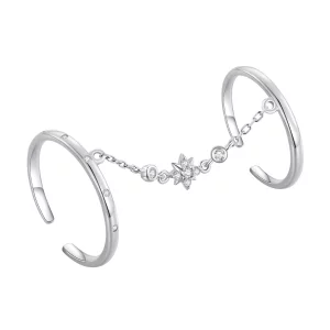 Pandora Stijl Ketting Dubbele Ring Open Ring - BSR405 (afbeelding voor) Pandora Stijl Ketting Dubbele Ring Open Ring - BSR405