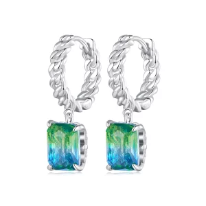 Pandora-stijl Ketting Hoepel Oorbellen - BSE887 (afbeelding voor) Pandora-stijl Ketting Hoepel Oorbellen - BSE887