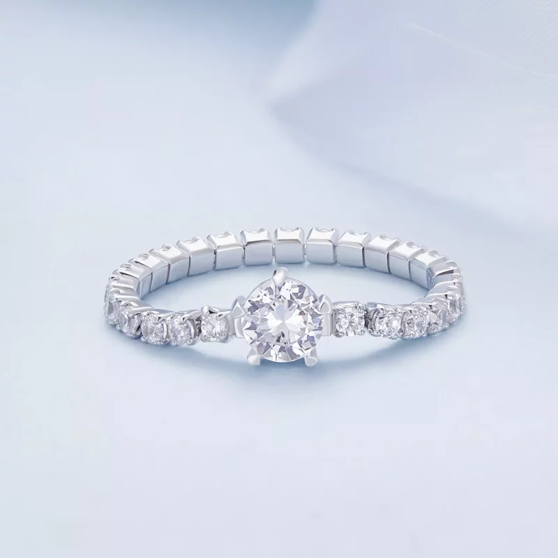 (afbeelding voor) Pandora Stijl Ketting Vijf Klauw Zirkonia Ring - BSR411 - Bekijken 2