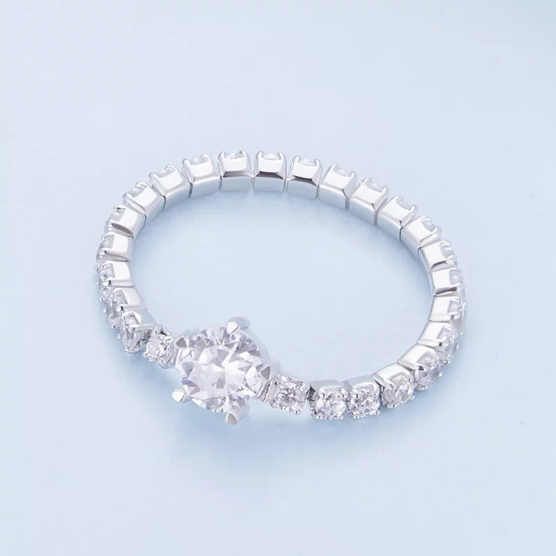 (afbeelding voor) Pandora Stijl Ketting Vijf Klauw Zirkonia Ring - BSR411 - Bekijken 3