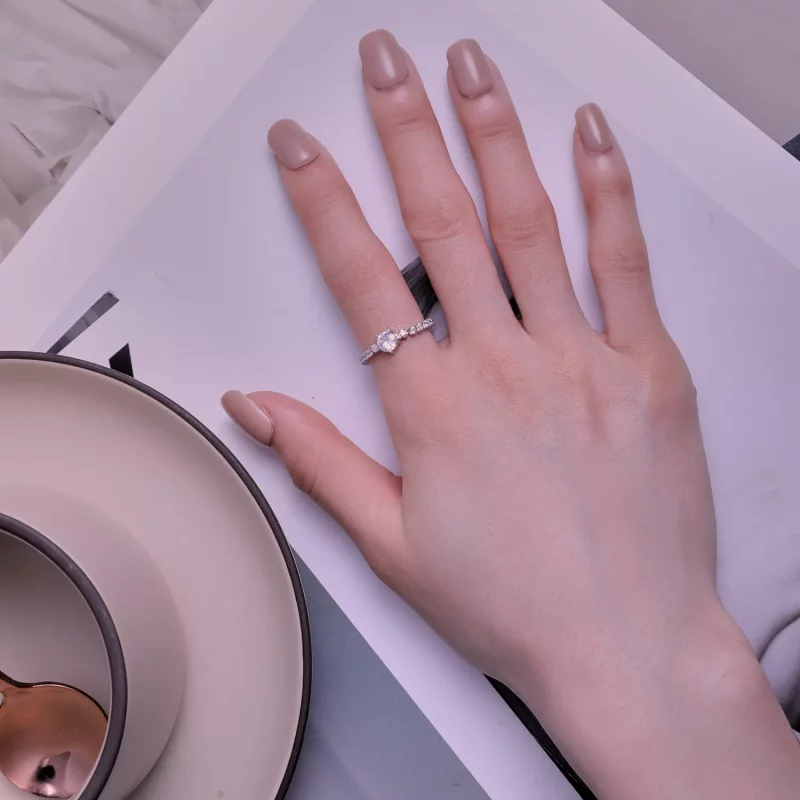 (afbeelding voor) Pandora Stijl Ketting Vijf Klauw Zirkonia Ring - BSR411 - Bekijken 5