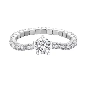 (afbeelding voor) Pandora Stijl Ketting Vijf Klauw Zirkonia Ring - BSR411