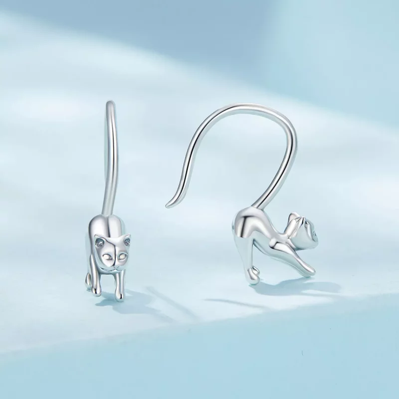 (afbeelding voor) Pandora Stijl Kitten Oorbellen Stud Oorbellen - SCE1618 - Bekijken 2