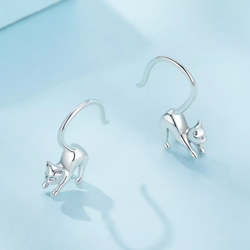 (afbeelding voor) Pandora Stijl Kitten Oorbellen Stud Oorbellen - SCE1618 - Bekijken 3