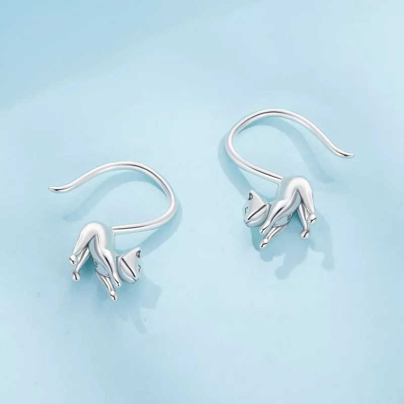 (afbeelding voor) Pandora Stijl Kitten Oorbellen Stud Oorbellen - SCE1618 - Bekijken 4