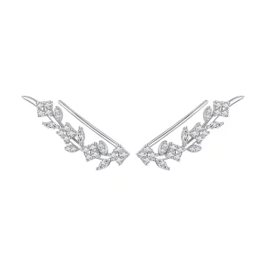 Pandora-stijl klavertje vier lange oorstekers - BSE819 (afbeelding voor) Pandora-stijl klavertje vier lange oorstekers - BSE819