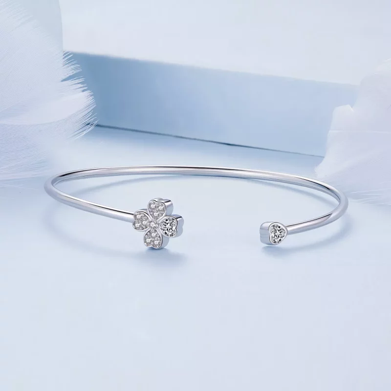 (afbeelding voor) Pandora Stijl Klavertje Vier Open Armband - BSB134 - Bekijken 3