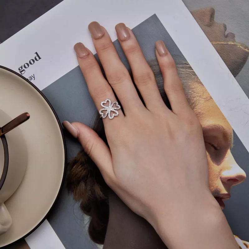 (afbeelding voor) Pandora-stijl klavertje vier ring - BSR399 - Bekijken 5
