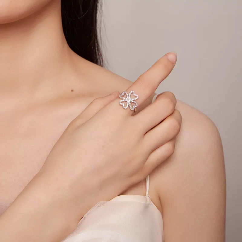 (afbeelding voor) Pandora-stijl klavertje vier ring - BSR399 - Bekijken 6
