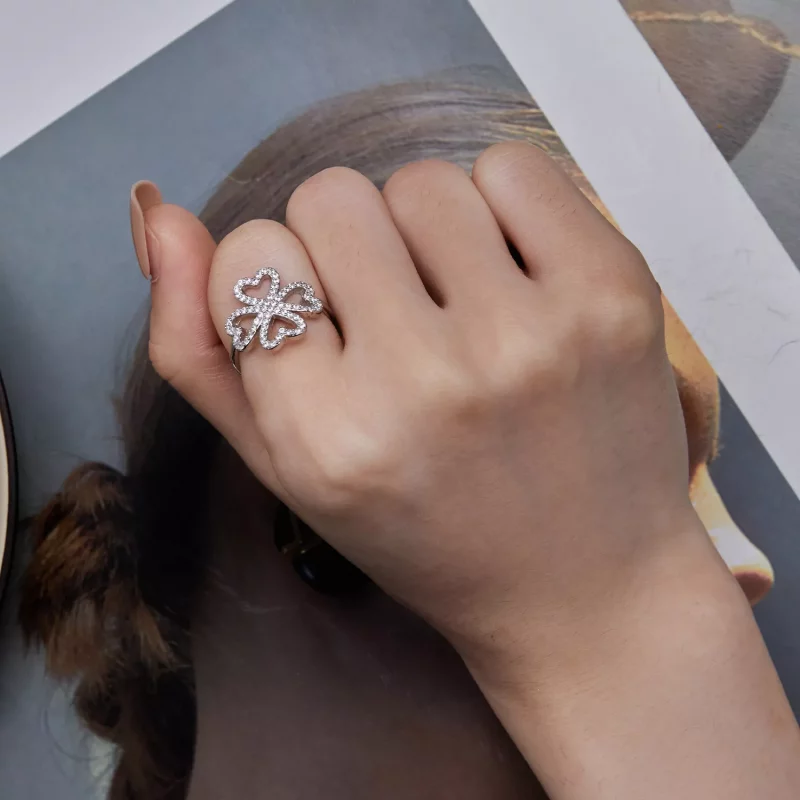 (afbeelding voor) Pandora-stijl klavertje vier ring - BSR399 - Bekijken 7