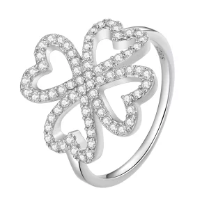 Pandora-stijl klavertje vier ring - BSR399 (afbeelding voor) Pandora-stijl klavertje vier ring - BSR399