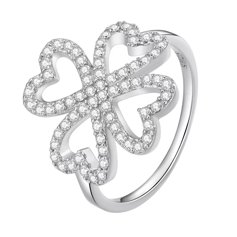 (afbeelding voor) Pandora-stijl klavertje vier ring - BSR399