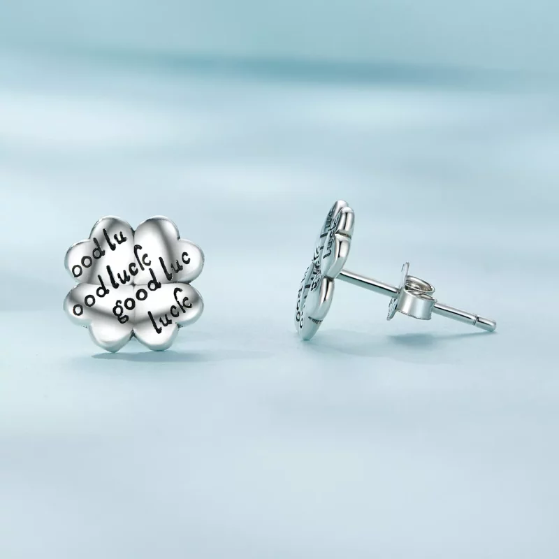 (afbeelding voor) Pandora-stijl Klavertje Vier Studs Oorbellen - SCE1635 - Bekijken 4