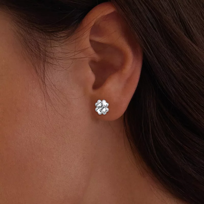 (afbeelding voor) Pandora-stijl Klavertje Vier Studs Oorbellen - SCE1635 - Bekijken 6