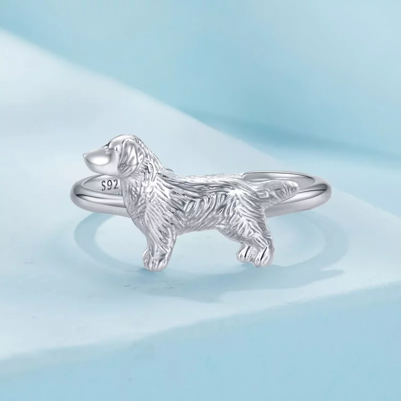 (afbeelding voor) Pandora-stijl Kleine Gouden Retriever Ring - SCR952 - Bekijken 3