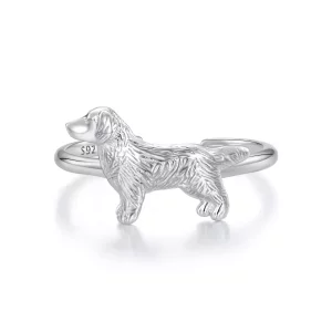 Pandora-stijl Kleine Gouden Retriever Ring - SCR952 (afbeelding voor) Pandora-stijl Kleine Gouden Retriever Ring - SCR952
