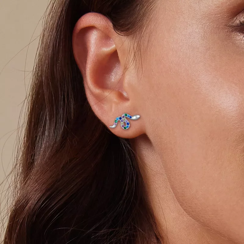 (afbeelding voor) Pandora-stijl Kleurrijke Slange Studs Oorbellen - SCE1633 - Bekijken 9