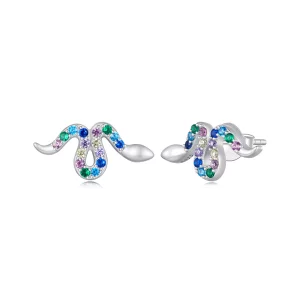Pandora-stijl Kleurrijke Slange Studs Oorbellen - SCE1633 (afbeelding voor) Pandora-stijl Kleurrijke Slange Studs Oorbellen - SCE1633
