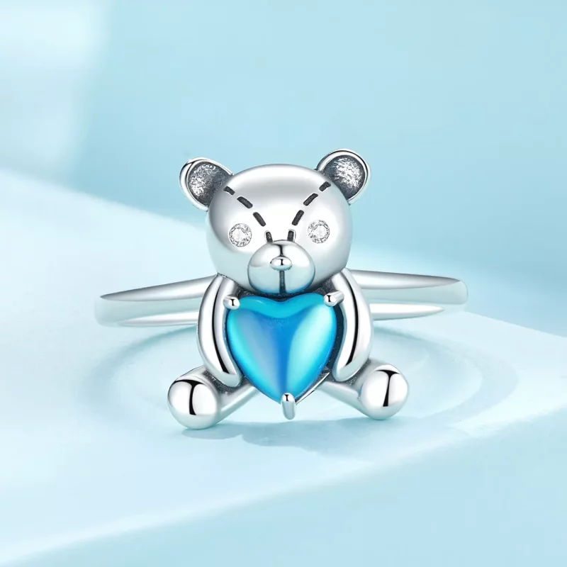 (afbeelding voor) Pandora Stijl Knuffelbeer Opening Ring - SCR921 - Bekijken 3